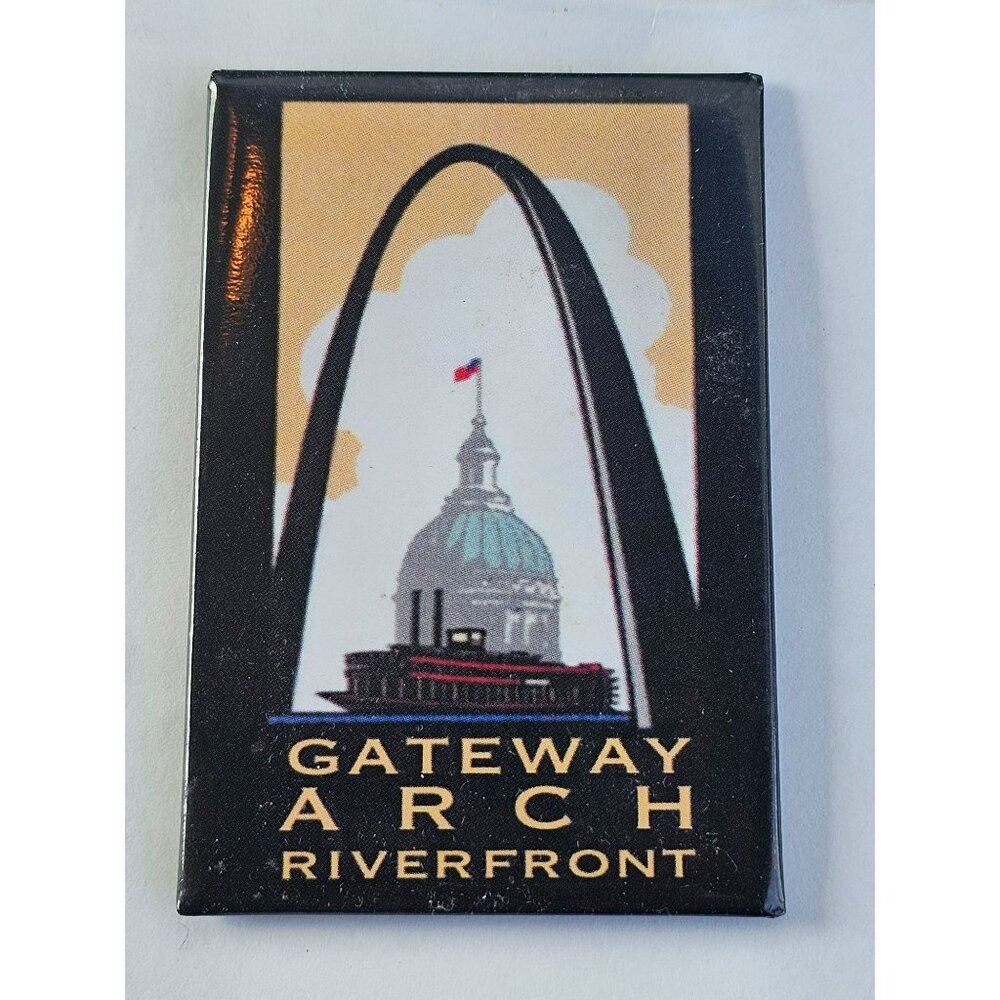Gateway Arch St. Louis MO Art Courthouse building Riverboat Refrigerator Magnet
